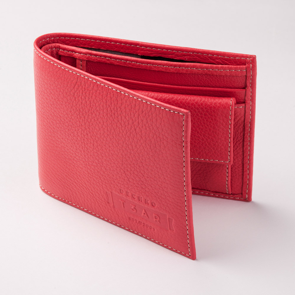 Red leather wallet - DechkoTzar