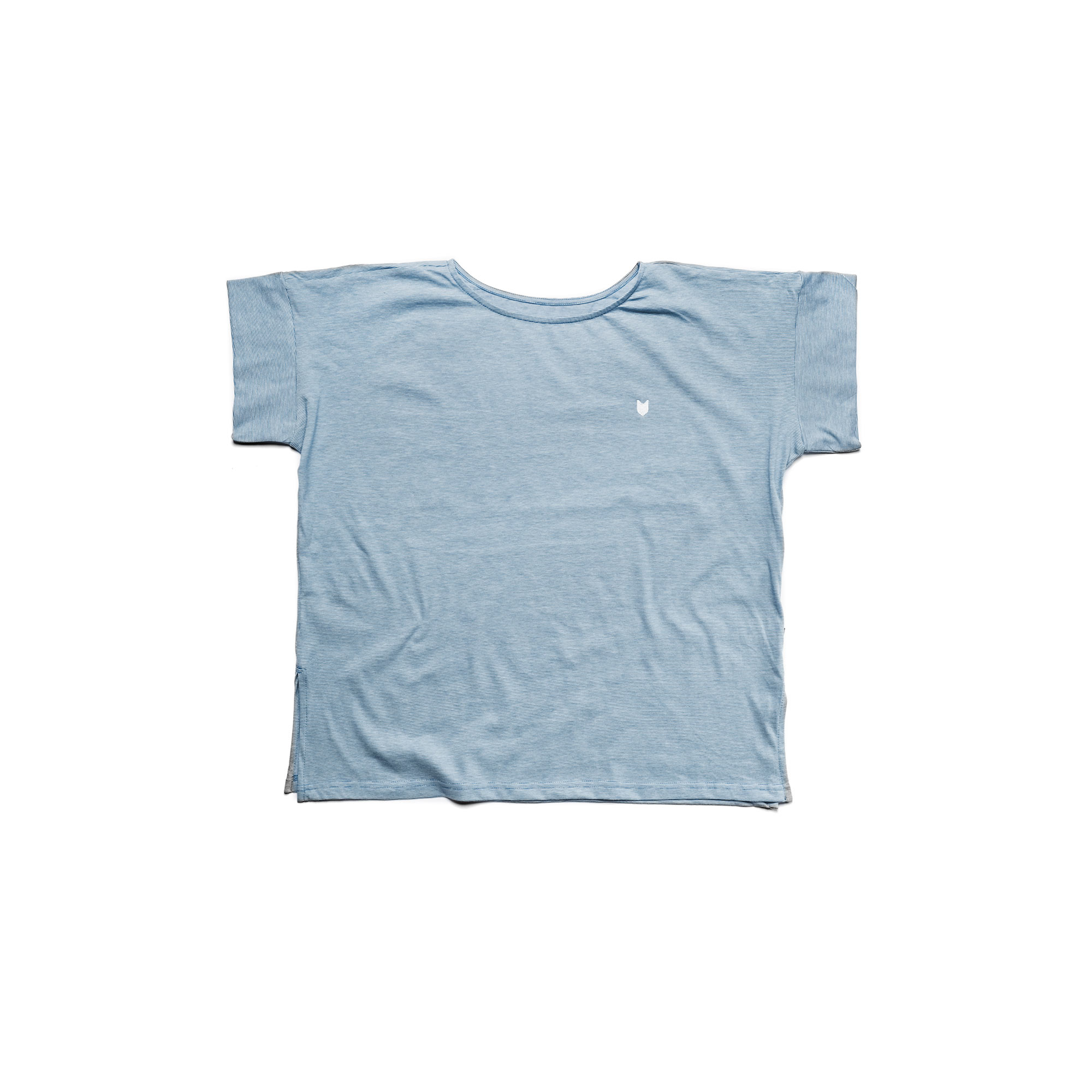 Light Blue Cat, women’s striped t-shirt – DechkoTzar