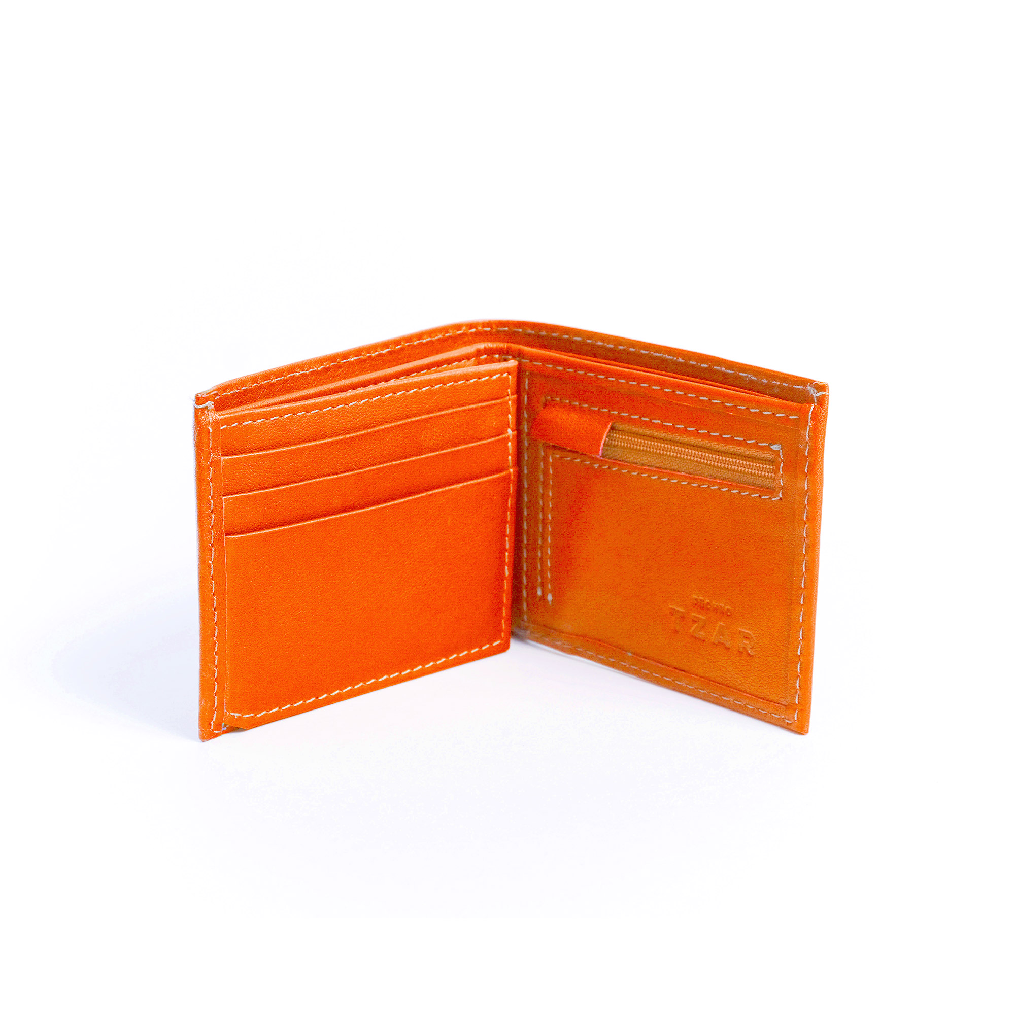 Marshal Script, orange leather wallet S – DechkoTzar