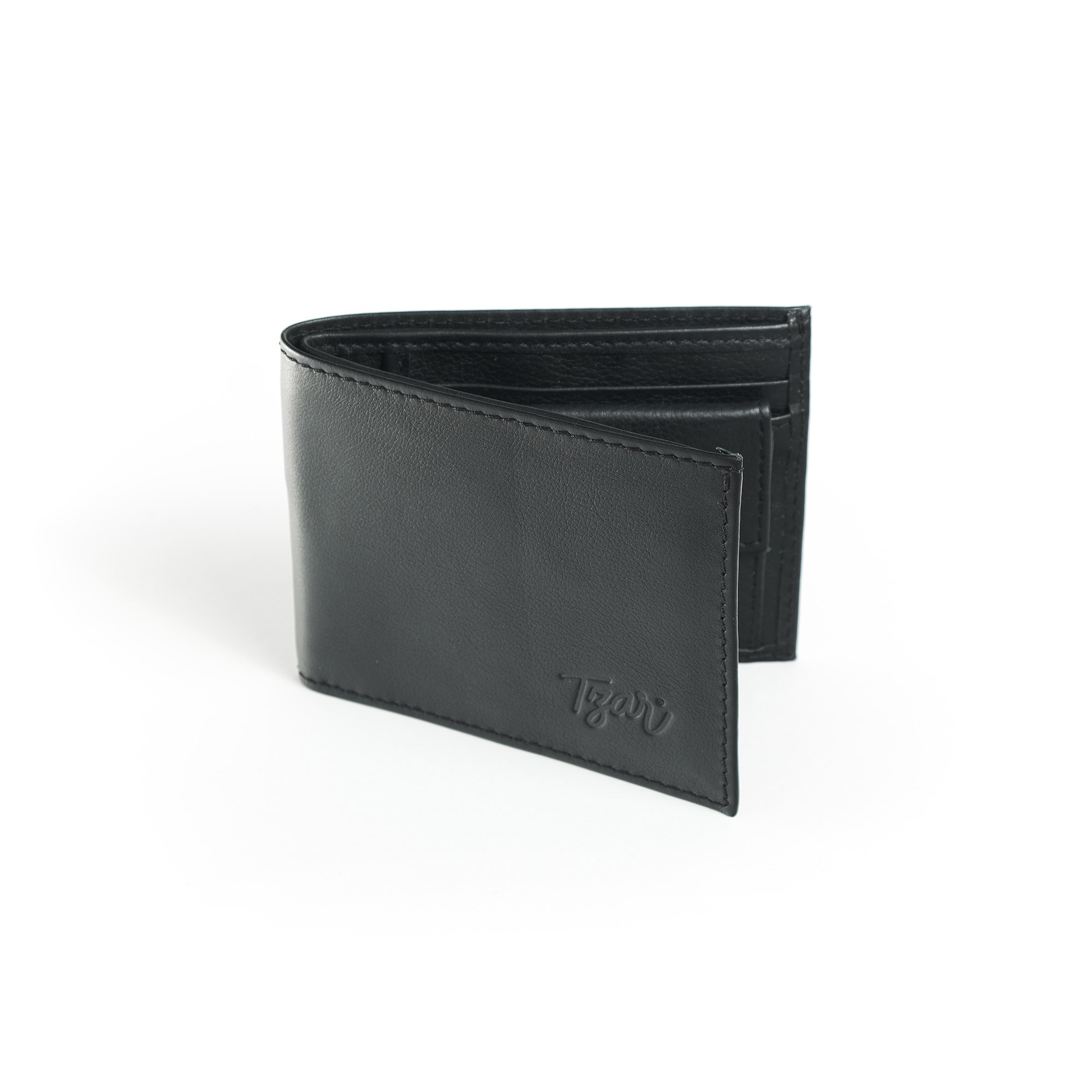 Script, black leather wallet - DechkoTzar
