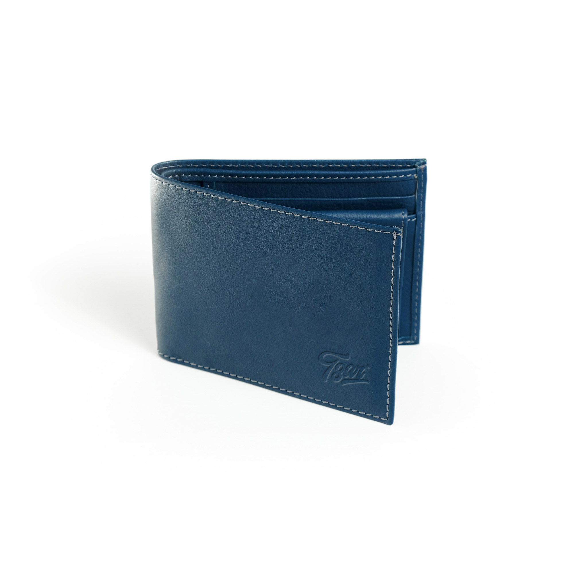 Marshal Script, navy leather wallet – DechkoTzar